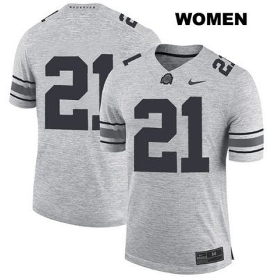 Women's NCAA Ohio State Buckeyes Marcus Williamson #21 College Stitched No Name Authentic Nike Gray Football Jersey GR20H65OD